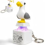 Toy Seagull Mine Keychain,Button with Sound Rechargeable Keyboard Clicker Fidget