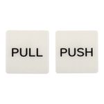 3.5x3.5" Push Pull Door Sign, 1 Pairs Acrylic Self-Adhesive White/Black