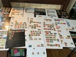 commonwealth stamps Qv on 31 leaves / cards lot1 b12
