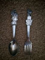 Vtg 1970s Walt Disney Productions Child Flatware Minnie Spoon Pluto Fork Bonny