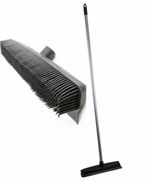 Heavy Duty Black Rubber Broom Pet Hair Brush with Solid 1.2m Handle NEW UK 