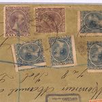 SPAIN Cover Logroño Reg KING ALFONSO 1pta *5-COLOUR FRANKING* 1900 London WF83