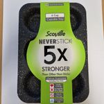 Scoville Neverstick 6 Cup Cupcake Tray, Non Stick, Black, NEW