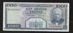 Iceland, 1000 Kronur, 1961, P-46, Banknote, Jon Sigurdson, Serie-EA38