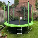 Velocity 10ft Trampoline with Safety Enclosure Free Ladder & Shoe Tidy
