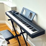 Yamaha P-45 88-Key Digital Home Piano Black Portable w/ Stool, Stand, Pedal