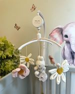 nijntje miffy x Little Dutch Musical Cot Mobile Plush Bunny & Flowers White