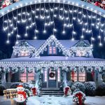 Icicle Snowing Lights Christmas Xmas House Outdoor Fairy Effect Decor Outside