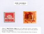 Burma. 143. J72. 5s Scarlet. Fine used, torn off postal stationary envelope.