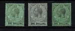 Gibraltar KGV 1/- SG81, 81b & 81c mint LHM WS45546