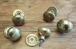 RECLIAMED 32mm DIA BRASS SCREW IN CABINET DRAWER  KNOB HANDLE ( FREE POST ) #F16