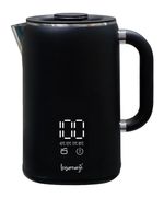 Leisurewize Electric Kettle Black 1.7L Stainless Steel Low Watt LED Display LW76