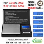 0.04G-1KG, 500G 200G 100G Digital Weighing Scales Pocket Mini Gold Kitchen Grams
