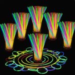 20 Glow Sticks Bracelets Necklaces Party Favors Neon Color Connectors Light Up