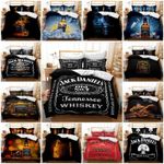Whisky Retro Quilt Duvet Cover Bedding Set Pillowcase Single Double King Gift UK