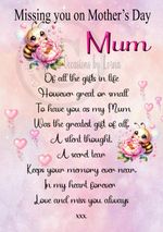 Heavenly Mother's day waterproof graveside card for Mum, Mam Md 12