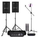 Professional Karaoke Setup with Wireless Microphones and Tablet Stand - SL12