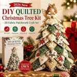 3D DIY Quilted Christmas Tree Kit Patchwork Craft Set Fabric Holiday Deco Adults