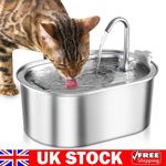 3.2L Stainless Steel Water Fountain Pet Dog Cat Drinking Dispenser Filter Feeder