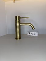 Basin Sink Taps Bathroom Mixer Tap Brushed Brass  gold tap BNIB with Flexis 