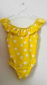 Baby Girl 12 months Yellow polka dot Swimsuit French brand Bout’chou Monoprix