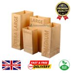 Paper Bags Strong Brown Kraft Food Sandwich Takeaway Grocery Bags