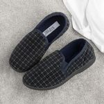 The Slipper Company Mens Slippers Blue Adults Full Navy Twin Gusset SIZE
