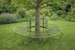 Large Rustic Green Tree Bench Outdoor Metal Garden Bench Patio Garden Furniture