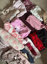  Girls 12-18M Minnie Mouse Disney Bundle Jumper Dress Trousers T-Shirt