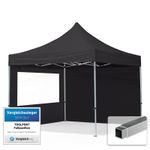 3x3 PES PopUp Gazebo Aluminium 32 mm incl. Sidewalls with Panorama Windows black