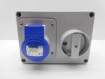 GEWISS GW66004 16 AMP 240 VOLT 3 PIN BLUE IP44 INTERLOCKED SWITCHED SOCKET 