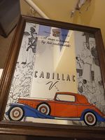 Vintage art deco mirror, French, chenard &  walcker pictures, advertising Framed