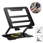 360° All Metal Portable Laptop Tablet Stand Riser Adjustable Holder For Desk