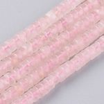 Rose Quartz Gemstone Heishi Beads - Natural Pink Disc Crystals - 4.5mm -1 Strand