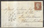GB Queen Victoria 1841 1d Red Imperforate on 1842 Entire MX Cancel (194)