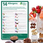 14 food allergens allergy kitchen catering safety self adhesive poster FSA