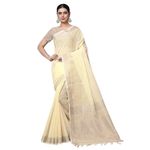 Women's Jacquard Linen Saree With Unstitched Blouse Piece