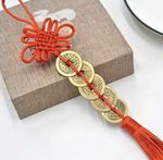 Feng Shui Chinese Lucky Coins Charm Red Tassel Wealth Prosperity Decoration