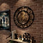 60cm Extra Large Roman Numerals Skeleton Wall Clock Giant Big Open Face Round UK