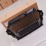 FOR AUDI A3 S3 8V 2012-16 HONEYCOMB RS STYLE GLOSS BLACK FRONT RADIATOR GRILLE