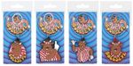 BULLSEYE DARTS TV GAME SHOW BULLY RUBBER KEYCHAINS KEYRINGS (SET OF 4) BRAND NEW