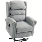 Electric Riser Recliner Chair Soft Fabric Armchair Grey Modern NEW