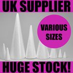POLYSTYRENE CONES Sweet Wedding Tree Floral Cake Craft VARIOUS SIZES UK SUPPLIED