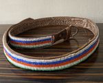 Kenyan Masai Tribe Tribal Beadwork Brown Leather Belt African Beading 38” L