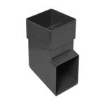FLOPLAST 65mm Square Downpipe Shoe - Black - PACK OF 2 - FREE Next-Day Delivery