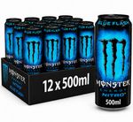 Monster Nitro Blue Flash Energy Drink 500ml Pack of 12