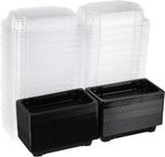 50 PCS Disposable Black Sushi Box with Clear Lids -Take Out Sushi/Cake Container