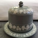 Wedgwood Style Jasper Ware Cheese Dish And Dome.