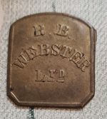 R.B. Webster - Spitalfields Borough & Stratford Markets 1 Shilling Token 