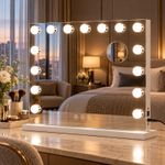 Hollywood 58x48cm Vanity Mirror 15 LED Bulbs 3 Modes 10X Magnifier USB Powered